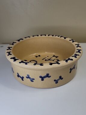 Robinson Ransbottom Pottery Vintage Dog Bowl Dish Feeder